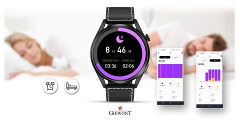 SMARTWATCH GIEWONT VERTEX SMARTCALL GW450-2 CARBON/CARBON LEATHER SMARTWATCH GIEWONT VERTEX SMARTCALL GW450-2 CARBON/CARBON LEATHER