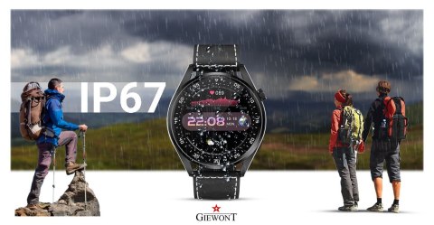 SMARTWATCH GIEWONT VERTEX SMARTCALL GW450-2 CARBON/CARBON LEATHER SMARTWATCH GIEWONT VERTEX SMARTCALL GW450-2 CARBON/CARBON LEATHER