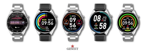 SMARTWATCH GIEWONT VERTEX SMARTCALL GW450-5 SILVER/CARBON LEATHER SMARTWATCH GIEWONT VERTEX SMARTCALL GW450-5 SILVER/CARBON LEATHER