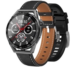 SMARTWATCH RUBICON RNCE88-1 CZARNY- CZARNY PASEK SILIKONOWY + CZARNY PASEK SKÓRZANY