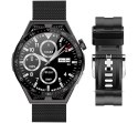 SMARTWATCH RUBICON RNCE88-2 CZARNY- CZARNY PASEK SILIKONOWY + CZARNA BRANSOLETA