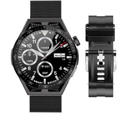 SMARTWATCH RUBICON RNCE88-2 CZARNY- CZARNY PASEK SILIKONOWY + CZARNA BRANSOLETA