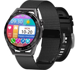 SMARTWATCH RUBICON RNCE88-2 CZARNY- CZARNY PASEK SILIKONOWY + CZARNA BRANSOLETA