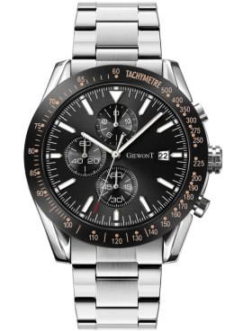 ZEGAREK MĘSKI GIEWONT PRIMECHRONO GW8620-1 CHRONOGRAF SILVER/BLACK