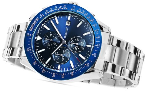 ZEGAREK MĘSKI GIEWONT PRIMECHRONO GW8620-2 CHRONOGRAF SILVER/BLUE ZEGAREK MĘSKI GIEWONT PRIMECHRONO GW8620-2 CHRONOGRAF SILVER/BLUE