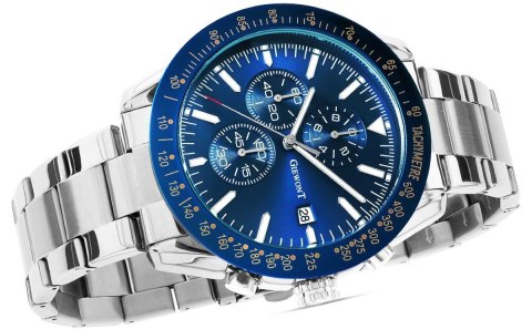 ZEGAREK MĘSKI GIEWONT PRIMECHRONO GW8620-2 CHRONOGRAF SILVER/BLUE ZEGAREK MĘSKI GIEWONT PRIMECHRONO GW8620-2 CHRONOGRAF SILVER/BLUE