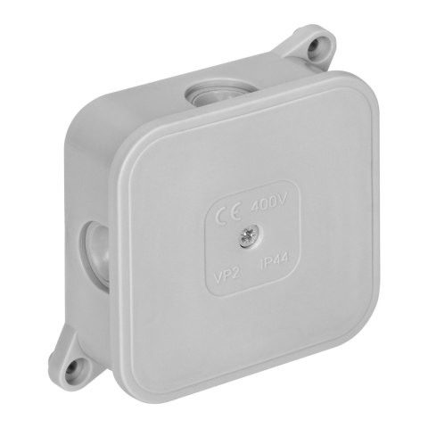 Puszka n/t ECO, IP44, 400V, 4 dławnice gumowe, 85x85x35mm, szara Puszka n/t ECO, IP44, 400V, 4 dławnice gumowe, 85x85x35mm, szara