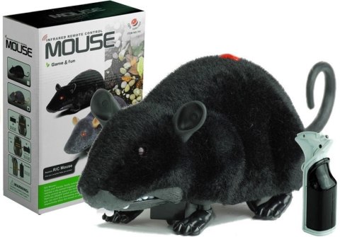 Mysz Zdalnie Sterowana Pilotem R/C Na Kółkach Duża Czarna Mysz Zdalnie Sterowana Pilotem R/C Na Kółkach Duża Czarna