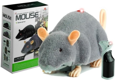 Mysz Zdalnie Sterowana Pilotem R/C Na Kółkach Duża Szara Mysz Zdalnie Sterowana Pilotem R/C Na Kółkach Duża Szara