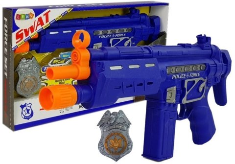 Zestaw Policyjny Pistolet Odznaka Granatowy Dźwięk Efekty Świetlne 37cm Zestaw Policyjny Pistolet Odznaka Granatowy Dźwięk Efekty Świetlne 37cm