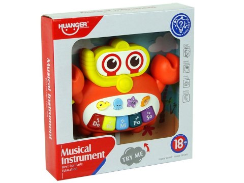 Muzyczne Pianinko Krab Zwierzątka Morskie Dźwięki Światła Muzyczne Pianinko Krab Zwierzątka Morskie Dźwięki Światła