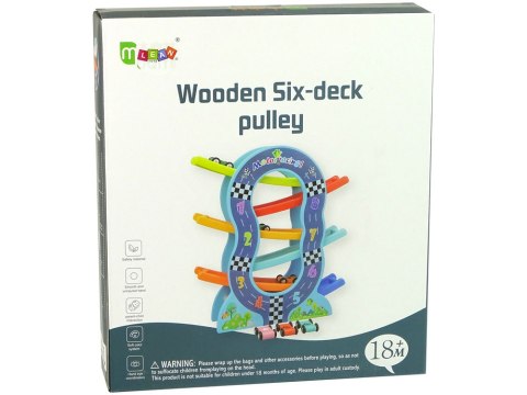 Drewniana Zjeżdżalnia 6 Poziomów Autka Liczby Drewniana Zjeżdżalnia 6 Poziomów Autka Liczby