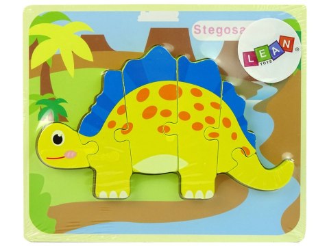 Drewniane Puzzle Dinozaur Stegosaurus Żółty Oviraptor Żółty Drewniane Puzzle Dinozaur Stegosaurus Żółty Oviraptor Żółty