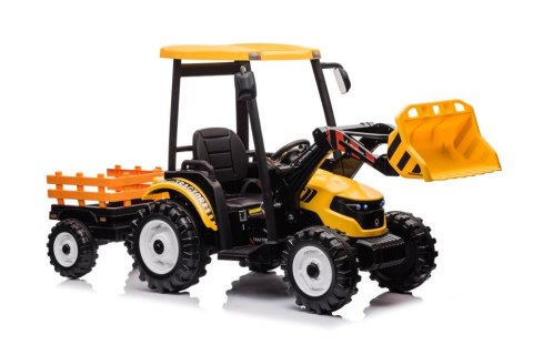 Traktor Na Akumulator Z Przyczepą Hercules Żółty 24V Traktor Na Akumulator Z Przyczepą Hercules Żółty 24V