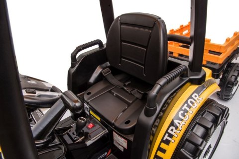 Traktor Na Akumulator Z Przyczepą Hercules Żółty 24V Traktor Na Akumulator Z Przyczepą Hercules Żółty 24V