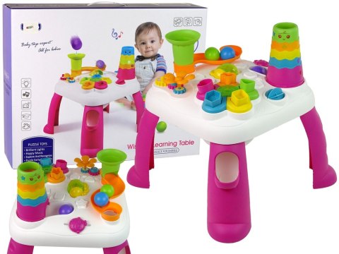 Interaktywny Stolik Edukacyjny Sorter Zjeżdżalnia Piłeczek Różowy Interaktywny Stolik Edukacyjny Sorter Zjeżdżalnia Piłeczek Różowy
