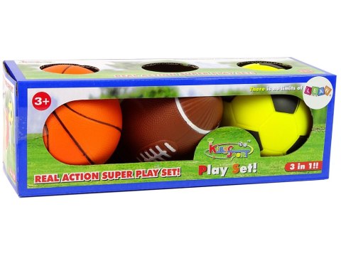 Zestaw Miękkich Piłek Sportowych 3w1 Piłka Nożna Koszykówka Zestaw Miękkich Piłek Sportowych 3w1 Piłka Nożna Koszykówka