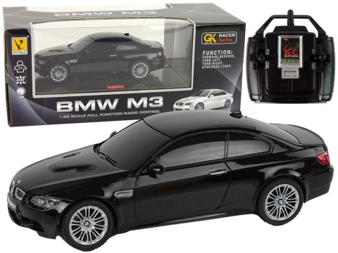 Auto R/C BMW M3 Pilot Światła 1:28 Czarne Auto R/C BMW M3 Pilot Światła 1:28 Czarne