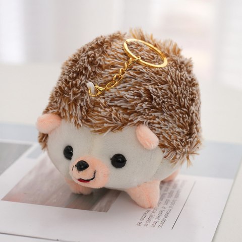 Pluszowy Jeż Maskotka Brelok Kółko Brązowy 9cm Pluszowy Jeż Maskotka Brelok Kółko Brązowy 9cm