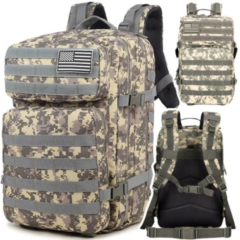Plecak Militarny Wojskowy Taktyczny Szary 40-60L Plecak Militarny Wojskowy Taktyczny Szary 40-60L