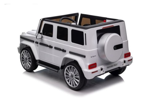 Pojazd Na Akumulator Mercedes G500 Biały 4x4 Pojazd Na Akumulator Mercedes G500 Biały 4x4