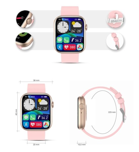 SMARTWATCH DAMSKI GRAVITY GT3-1 SMARTWATCH DAMSKI GRAVITY GT3-1