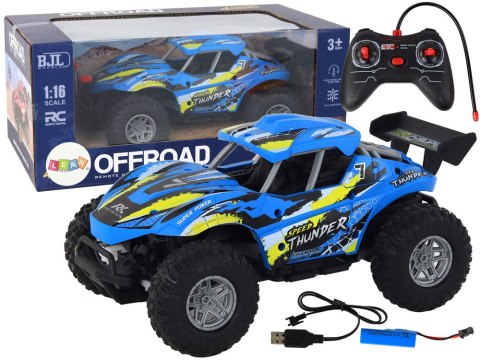 Auto 1:16 Zdalnie Sterowane Off-Road Samochód Terenowy RC Niebieski Auto 1:16 Zdalnie Sterowane Off-Road Samochód Terenowy RC Niebieski