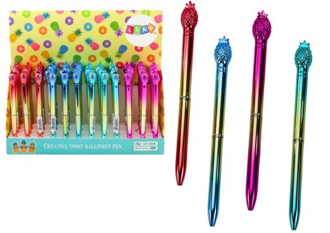 Długopis Z Ananasem W Połysku Złoto Kolorowy Niebieski Wkład 0.7mm Mix Długopis Z Ananasem W Połysku Złoto Kolorowy Niebieski Wkład 0.7mm Mix