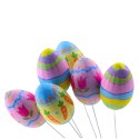 Jajka Wielkanocne Na Piku Druciku Marchewki Tulipany Ozdoba Kolorowe 6szt Jajka Wielkanocne Na Piku Druciku Marchewki Tulipany Ozdoba Kolorowe 6szt