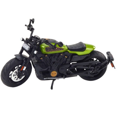 Motocykl Chopper Metalowy Światła Dźwięki Czarny Zielone Elementy 1:12 Motocykl Chopper Metalowy Światła Dźwięki Czarny Zielone Elementy 1:12