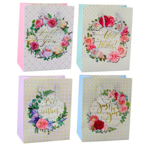 Torba Prezentowa Wzory Kwiaty Best Wishes 23 x 18 x 10,5 cm Torba Prezentowa Wzory Kwiaty Best Wishes 23 x 18 x 10,5 cm