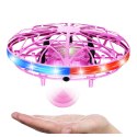 Dron UFO Sterowany Ręką RC Światła LED Różowy