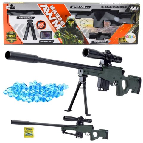 Karabin Snajperski Replika AWM Stojak Kulki Wodne Żelowe 80cm Karabin Snajperski Replika AWM Stojak Kulki Wodne Żelowe 80cm