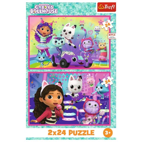 Puzzle - 2x24 - Zabawy z Gabby - Universal Gabbys Dollhouse Trefl 34433 Puzzle - 2x24 - Zabawy z Gabby - Universal Gabbys Dollhouse Trefl 34433