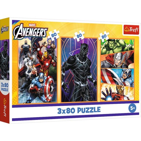 Puzzle - 3x80 - Dni pełne akcji - Disney Marvel The Avengers Trefl 34883 Puzzle - 3x80 - Dni pełne akcji - Disney Marvel The Avengers Trefl 34883