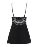 Bielizna-810-BAB-1 babydoll i stringi czarna S/M