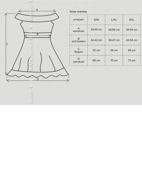 Bielizna-Flores koszulka i stringi czarna S/M Bielizna-Flores koszulka i stringi czarna S/M