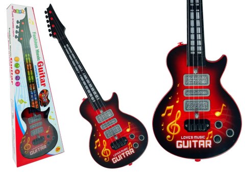 Gitara Elektryczna Gwiazda Struny Kolorowe Diody Czerwona Gitara Elektryczna Gwiazda Struny Kolorowe Diody Czerwona