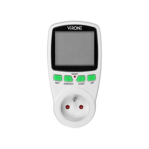 Jednotaryfowy watomierz, kalkulator energii z wyświetlaczem LCD, jedna taryfa, wbudowany akumulator Jednotaryfowy watomierz, kalkulator energii z wyświetlaczem LCD, jedna taryfa, wbudowany akumulator