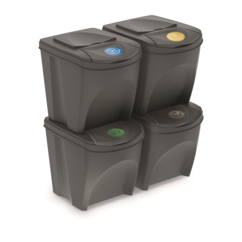 Zestaw koszy do segregacji Sortibox 4x25L szary Zestaw koszy do segregacji Sortibox 4x25L szary