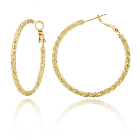 Kolczyki KOŁA ze stali szlachetnej platerowane 14k złote KST3335