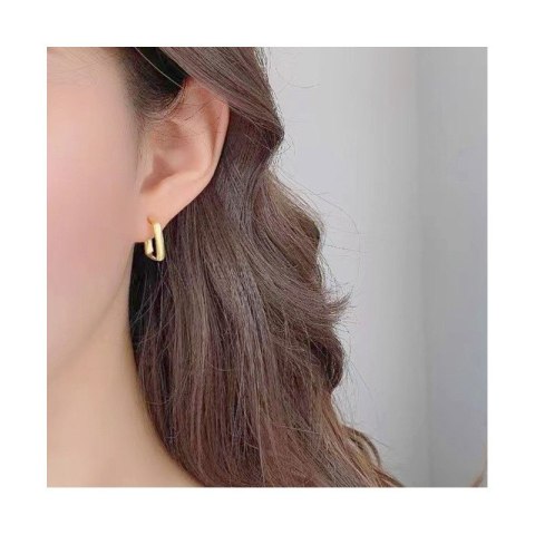 Kolczyki ze stali szlachetnej platerowane 14k złote, gładkie sztyft KST3343