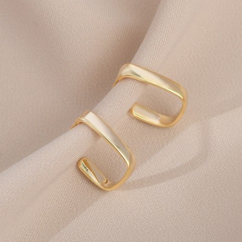 Kolczyki ze stali szlachetnej platerowane 14k złote, gładkie sztyft KST3343