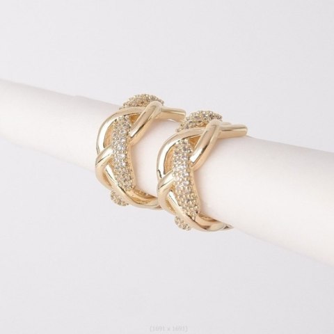 Kolczyki ze stali szlachetnej pozłacanej 14k złotem z cyrkoniami, sztyft KST3327