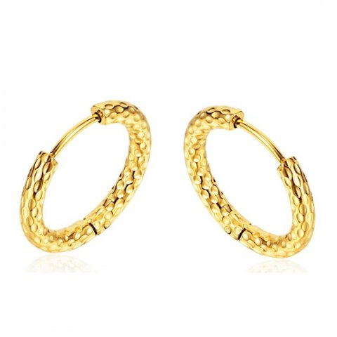 Kolczyki KOŁA ze stali szlachetnej platerowane 14k złotem KST3315