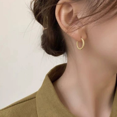 Kolczyki KOŁA ze stali szlachetnej platerowane 14k złotem KST3315