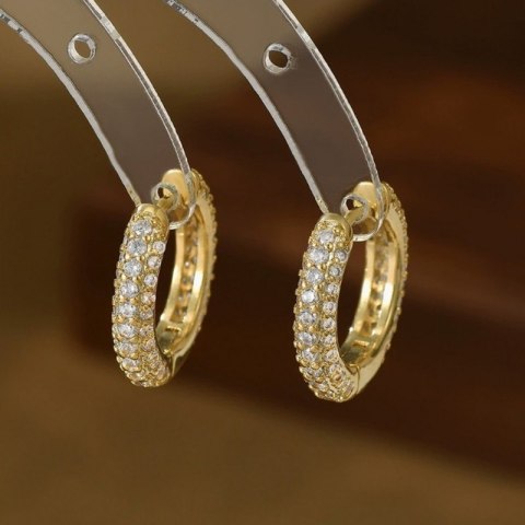 Kolczyki KOŁA ze stali szlachetnej platerowane 14k złotem KST3344