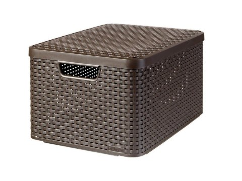 Koszyk z pokrywą Curver Rattan Style L ciemny brąz Koszyk z pokrywą Curver Rattan Style L ciemny brąz