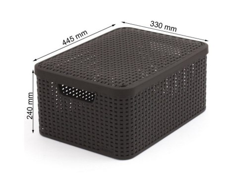 Koszyk z pokrywą Curver Rattan Style L ciemny brąz Koszyk z pokrywą Curver Rattan Style L ciemny brąz