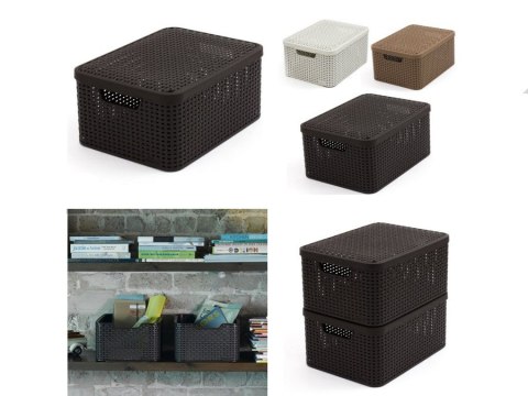 Koszyk z pokrywą Curver Rattan Style L ciemny brąz Koszyk z pokrywą Curver Rattan Style L ciemny brąz
